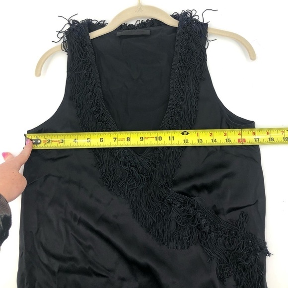 Jenni Kayne 100% Silk Top Womens XS Fringe Quiet Luxury Tank Western Glam Boho - Picture 5 of 7